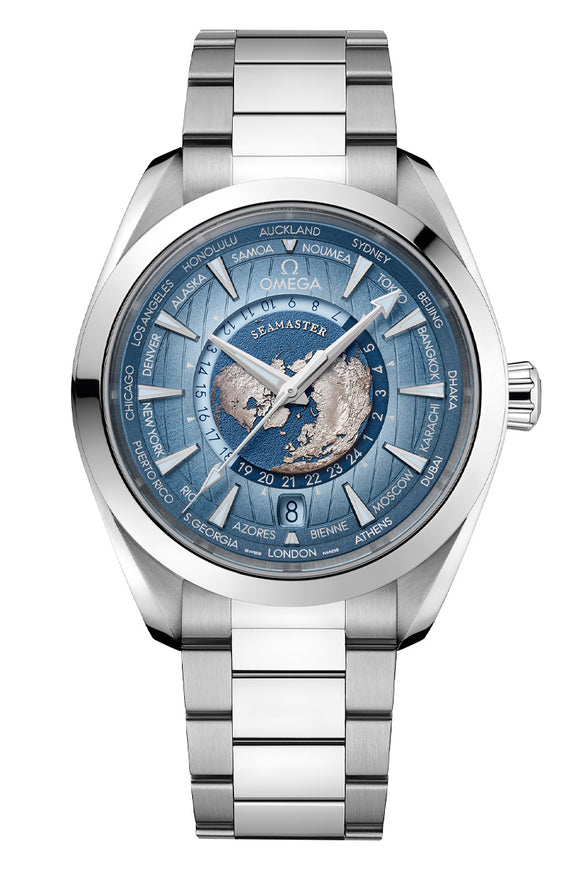 Omega Seamaster 75th Anniversary Aqua Terra 150M Co‑Axial Master Chronometer GMT Worldtimer 220.10.43.22.03.002