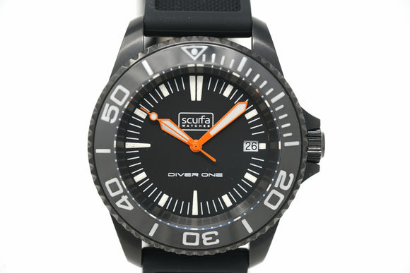 Pre-Owned Scurfa Diver One Black D1-500 Black PVD