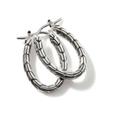 John Hardy Carved Chain Oval Hoop Earrings