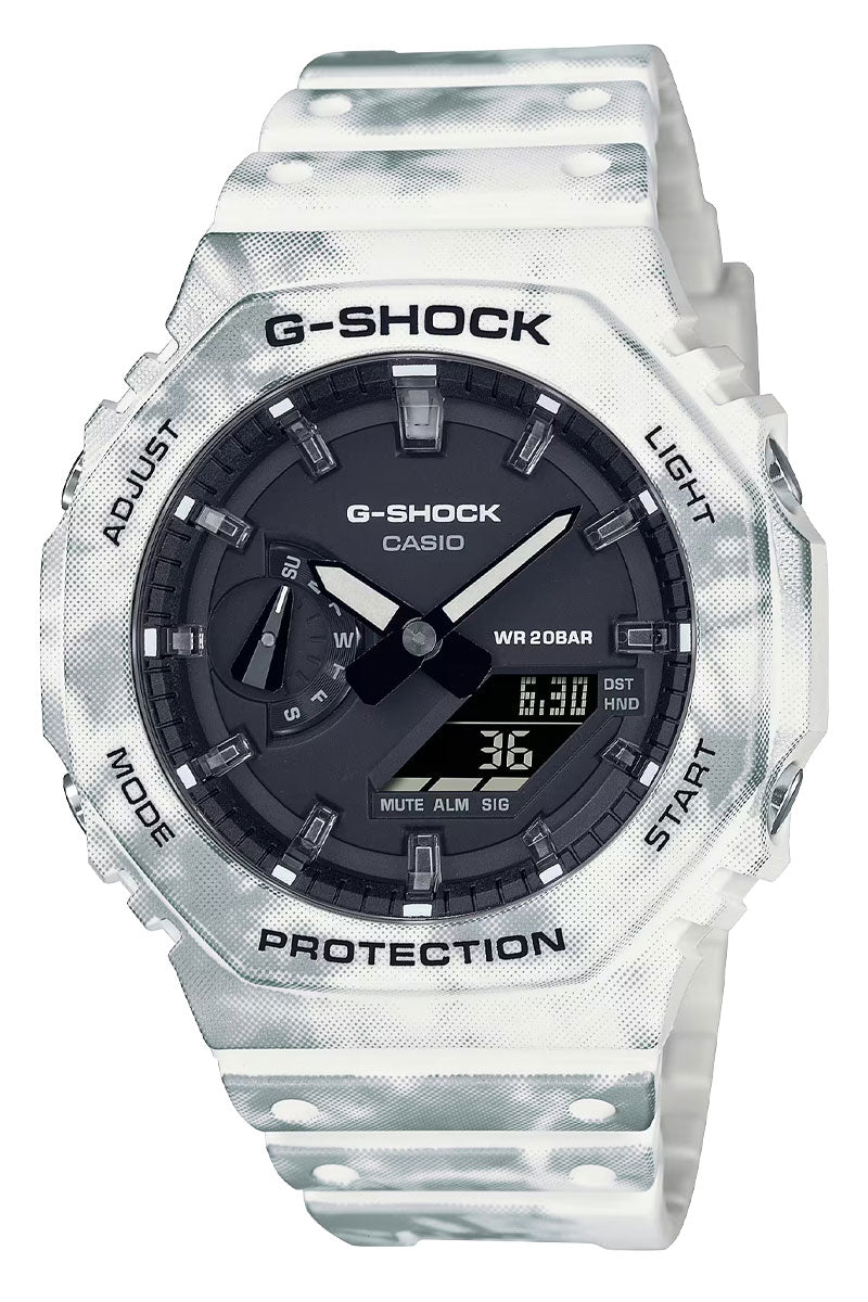 Casio G-Shock GA-2100 Series Analog-Digital Blue and White Limited