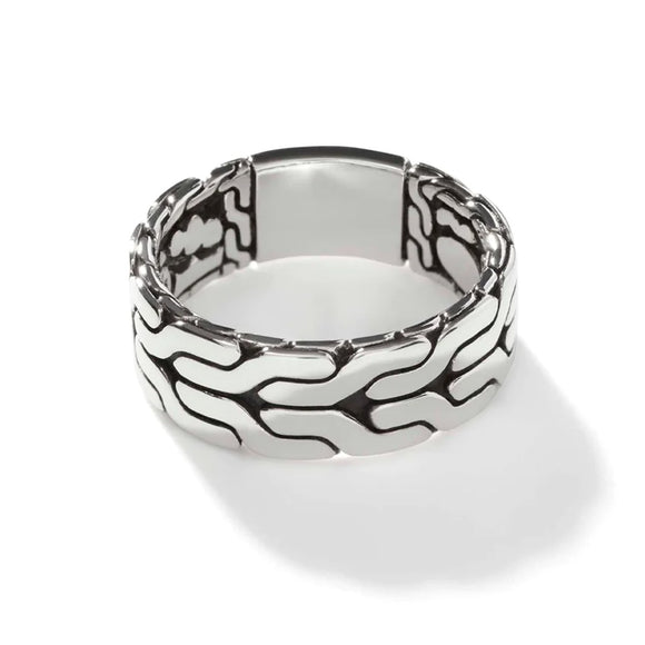 John Hardy Carved Chain Band Ring