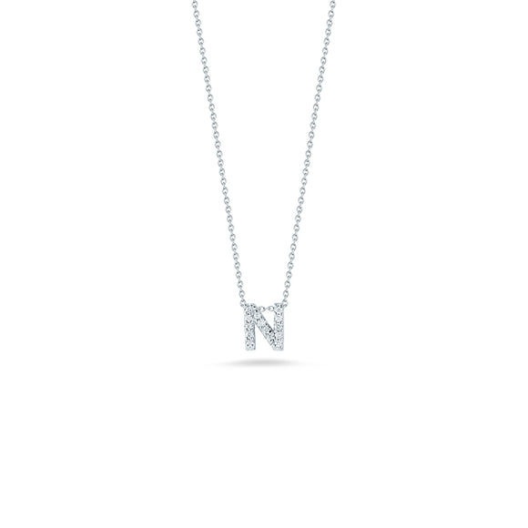 Roberto Coin Tiny Treasures Diamond Love Letter “N” Necklace
