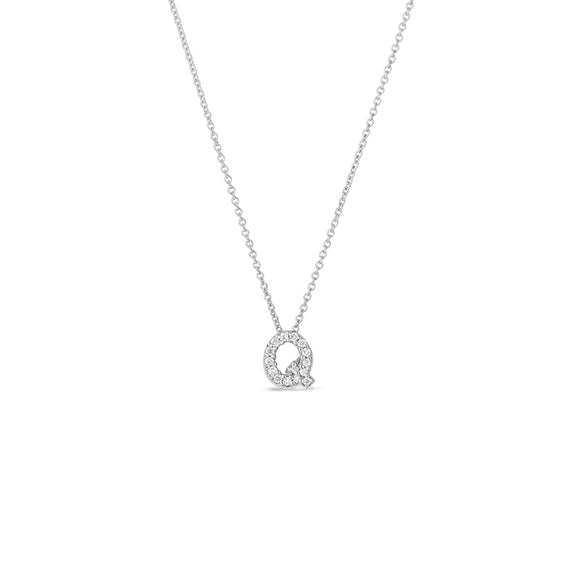 Roberto Coin Tiny Treasures Diamond Love Letter “Q” Necklace