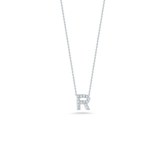 Roberto Coin Tiny Treasures Diamond Love Letter “R” Necklace