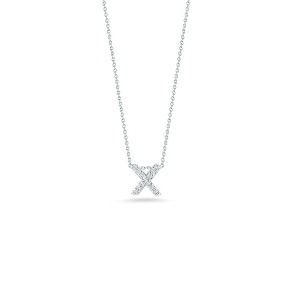 Roberto Coin Tiny Treasures Diamond Love Letter “X” Necklace