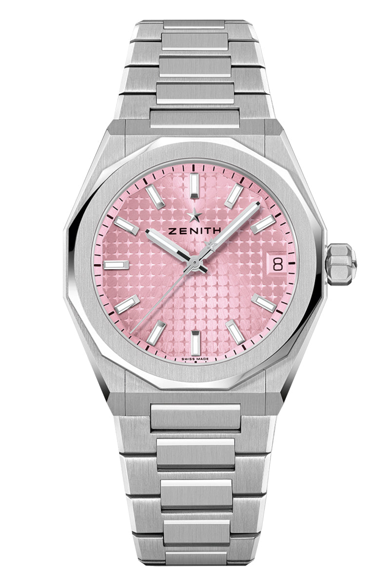 Zenith Defy Skyline Ladies Automatic Watch; Pink Dial; 36 mm Stainless Steel Bracelet 03.9400.670/18.I001