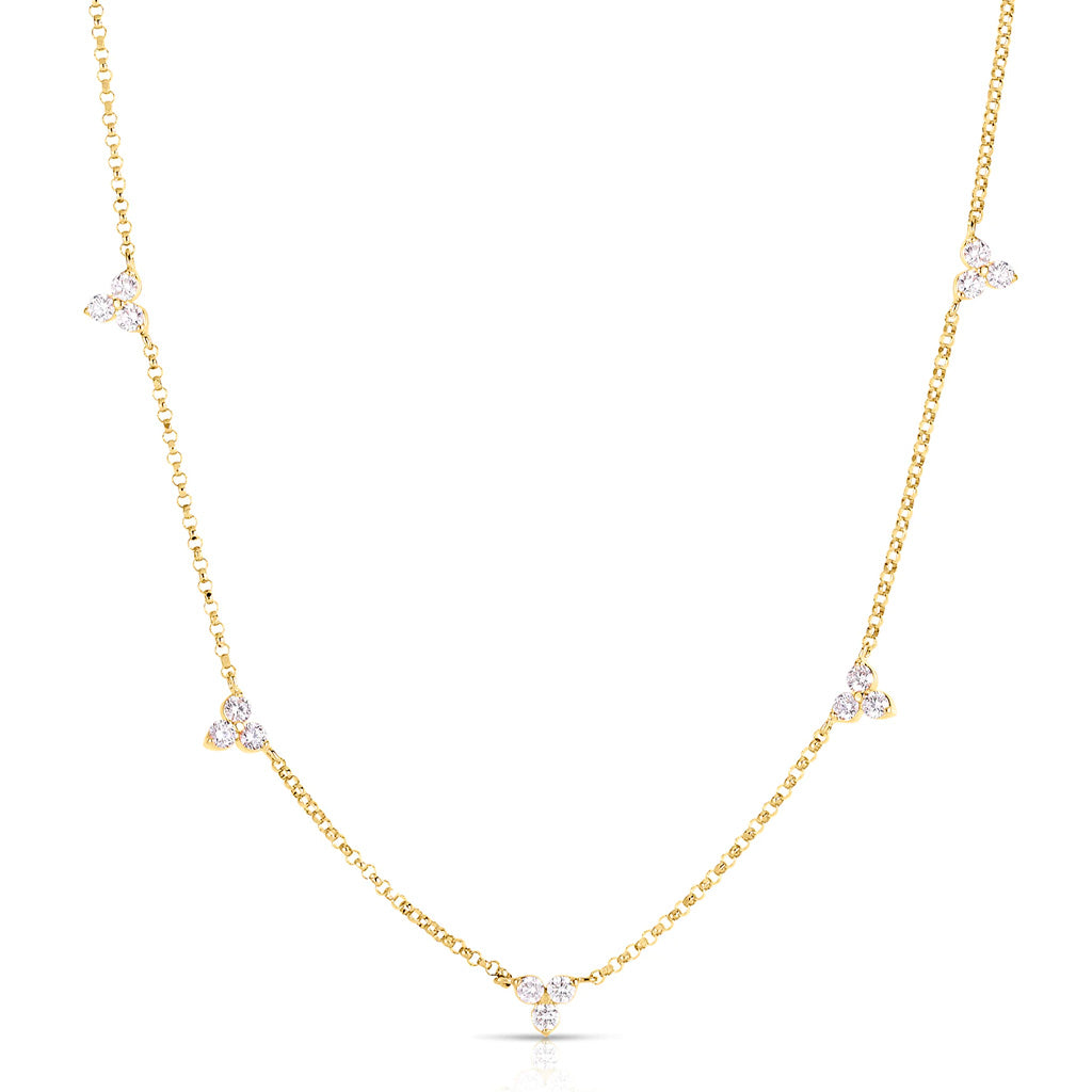 Roberto coin 5 station diamond necklace Clearance