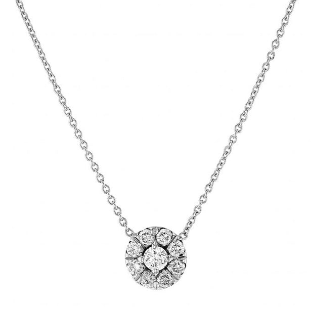 Roberto Coin Tiny Treasures Diamond Halo Circle Pendant Necklace
