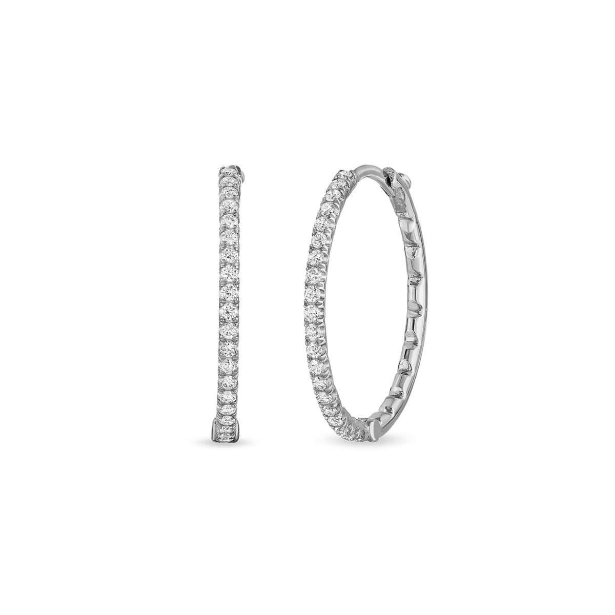 Roberto Coin Small Diamond Hoop Earrings