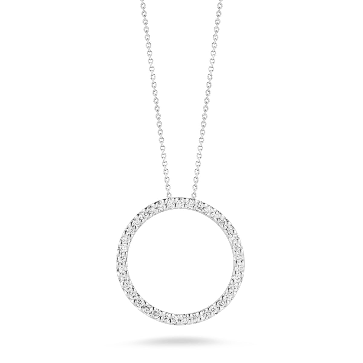 Roberto Coin Tiny Treasures Diamond Circle Pendant Necklace