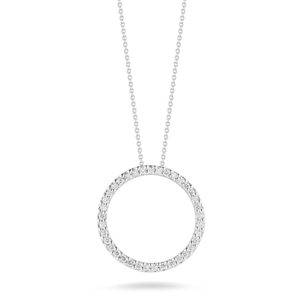 Roberto Coin Tiny Treasures Diamond Circle Pendant Necklace