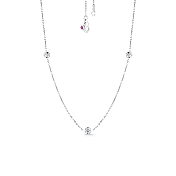 Roberto Coin - Flower Station Dangle Necklace in 18K White Gold –  Robinson's Jewelers