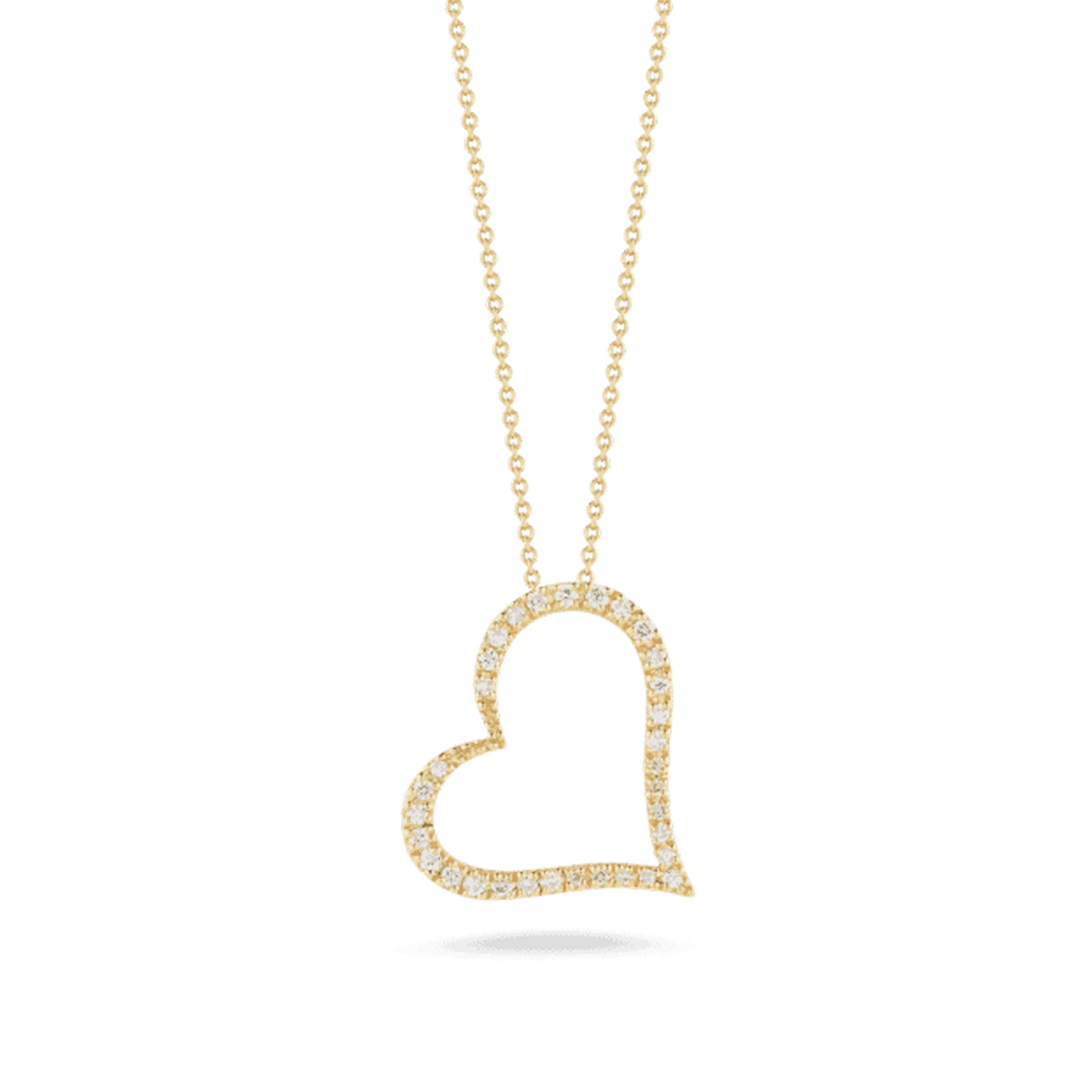 Roberto Coin Tiny Treasures Slanted Diamond Heart Necklace