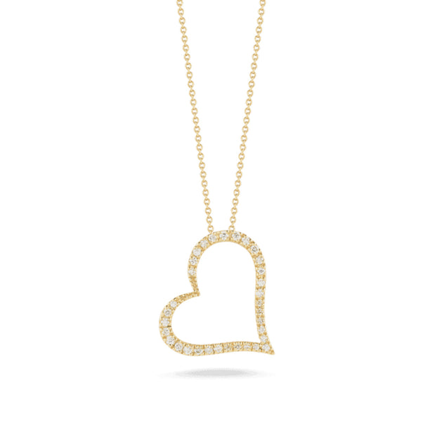 Roberto Coin Tiny Treasures Slanted Diamond Heart Necklace