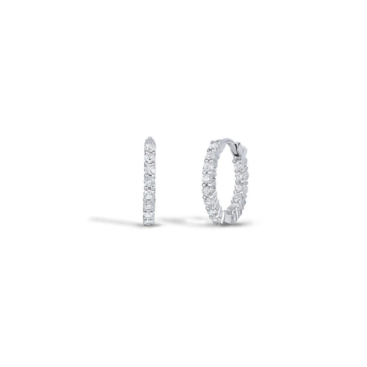 Roberto Coin Perfect Petite Inside Outside Diamond Hoop Earrings