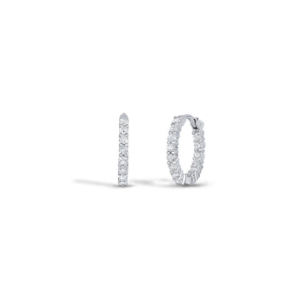 Roberto Coin Perfect Petite Inside Outside Diamond Hoop Earrings