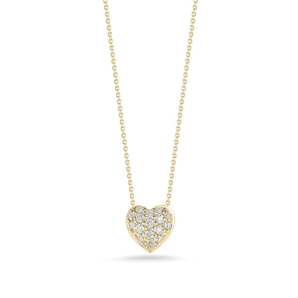 Roberto Coin Tiny Treasures Diamond Puffed Heart Necklace