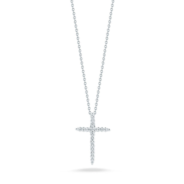 Roberto Coin Tiny Treasures Diamond Sliver Cross Necklace