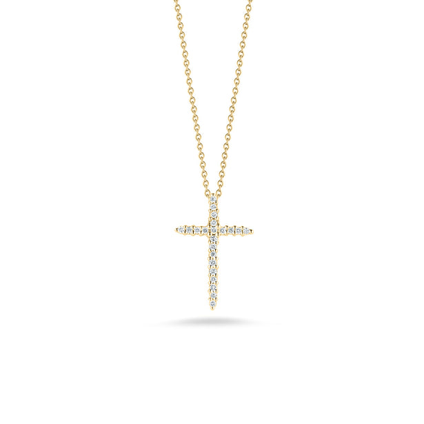 Roberto Coin Tiny Treasures Diamond Sliver Cross Necklace