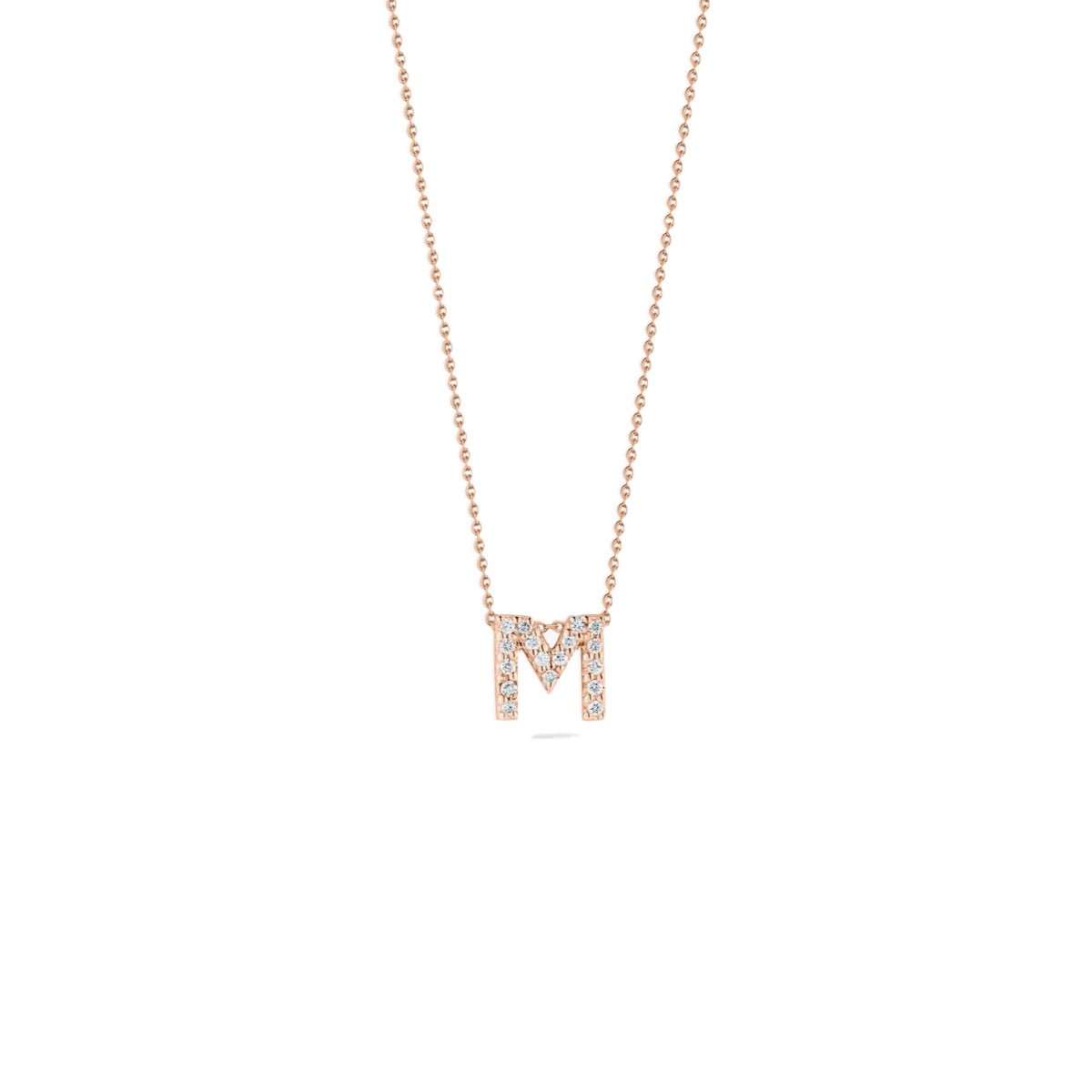 Roberto Coin Tiny Treasures Diamond Love Letter "M" Necklace
