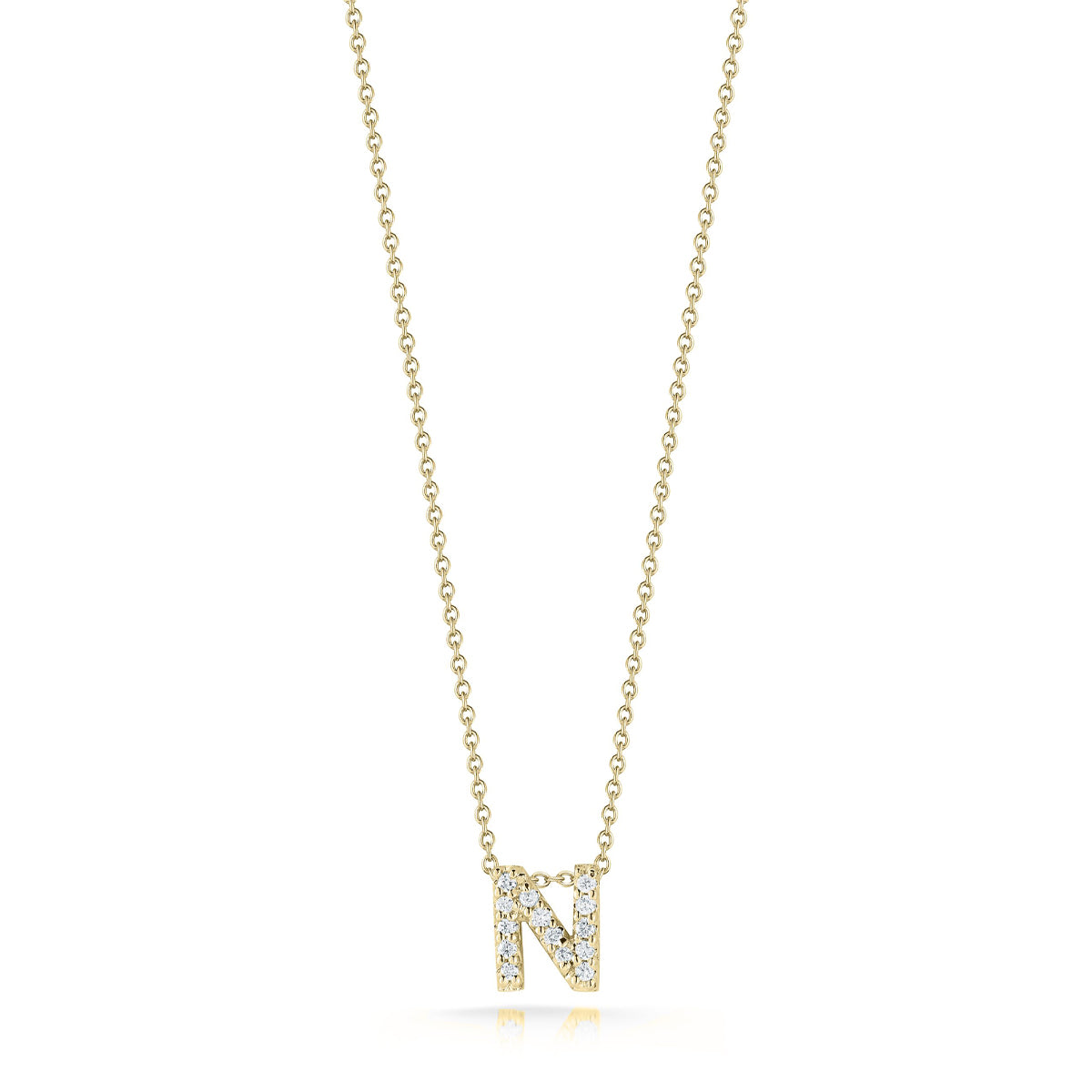 Roberto Coin Tiny Treasures Diamond Love Letter “N” Necklace