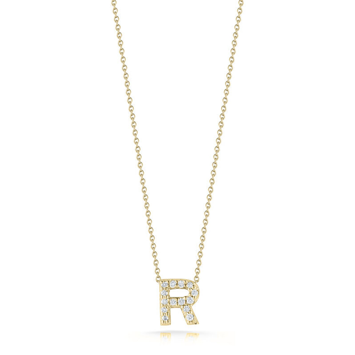 Roberto Coin Tiny Treasures Diamond Love Letter “R” Necklace