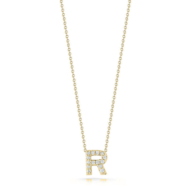 Roberto Coin Tiny Treasures Diamond Love Letter “R” Necklace