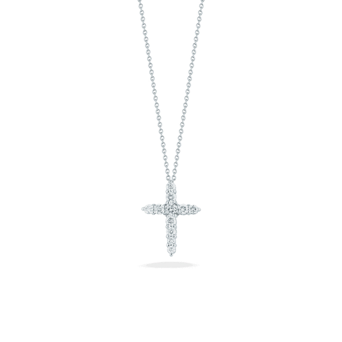 Roberto Coin Tiny Treasures Diamond Tapered Cross Necklace