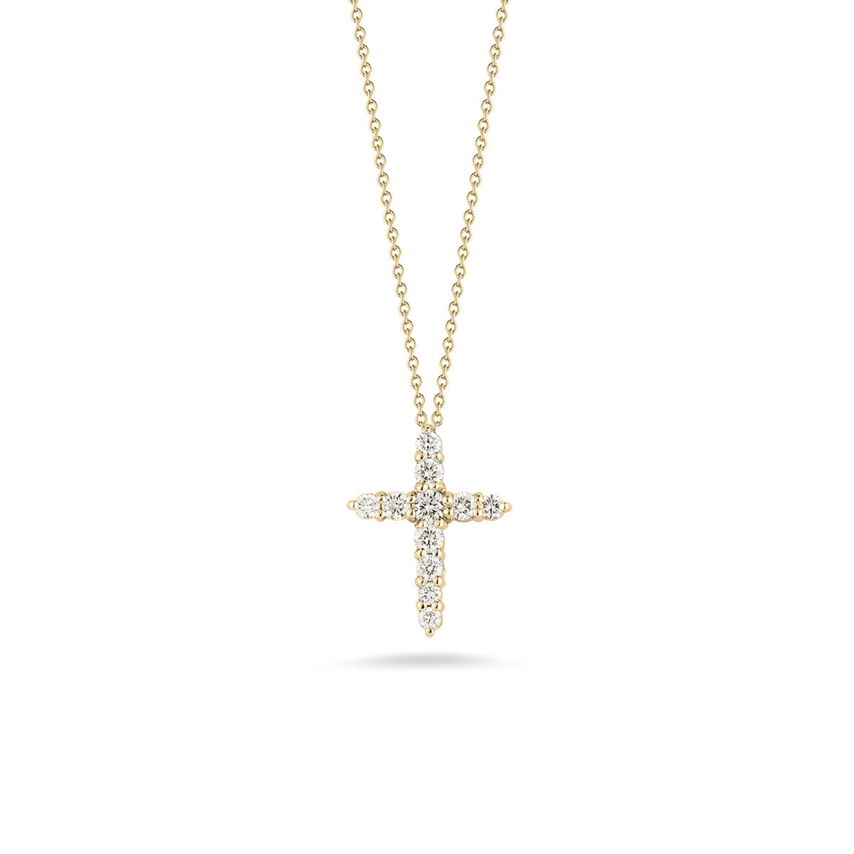 Roberto Coin Tiny Treasures Diamond Tapered Cross Necklace