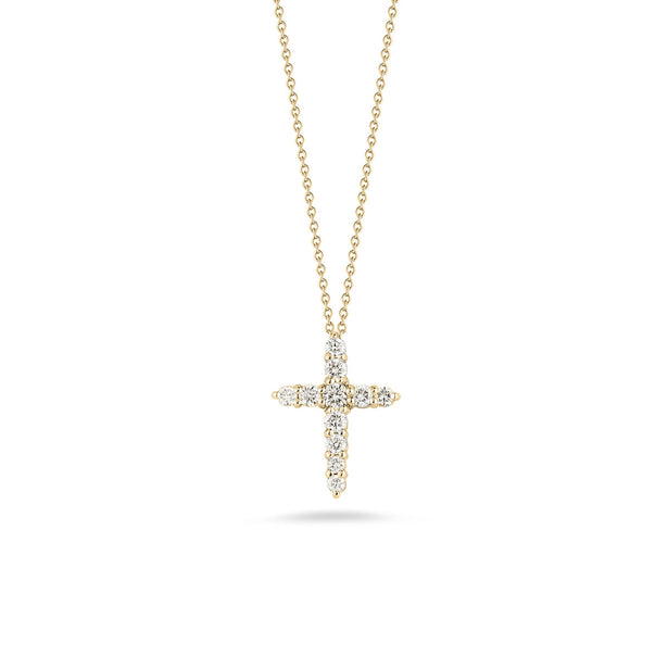 Roberto Coin Tiny Treasures Diamond Tapered Cross Necklace