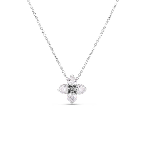 Roberto Coin Love In Verona Diamond Flower Necklace