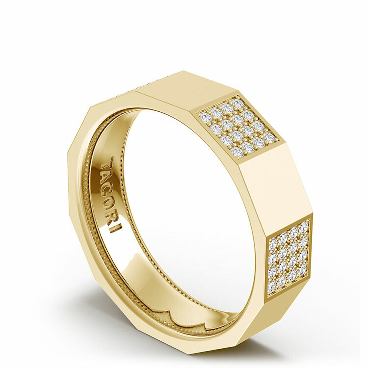 Tacori Diamond Faceted High Polish Satin Finished Band