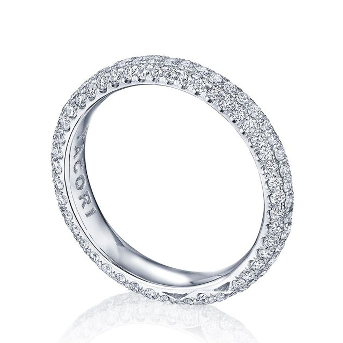 Tacori Classic Crescent Eternity Three Row Diamond Wedding Band