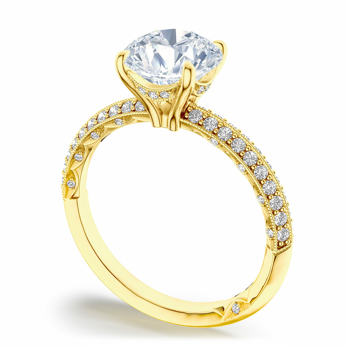 Tacori Sculpted Crescent Round Solitaire Engagement Ring
