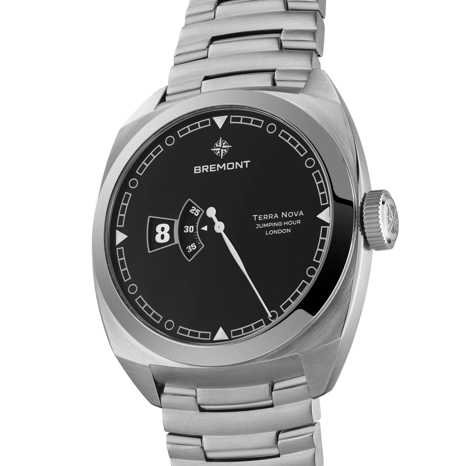 Bremont Terra Nova 40.5mm Jumping Hour TN40-JH-SS-BK-B