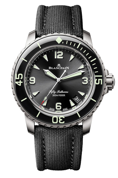 Blancpain Fifty Fathoms用ベルト For Blancpain Fifty Fathoms 23mm Frosted Rubber Strap Black