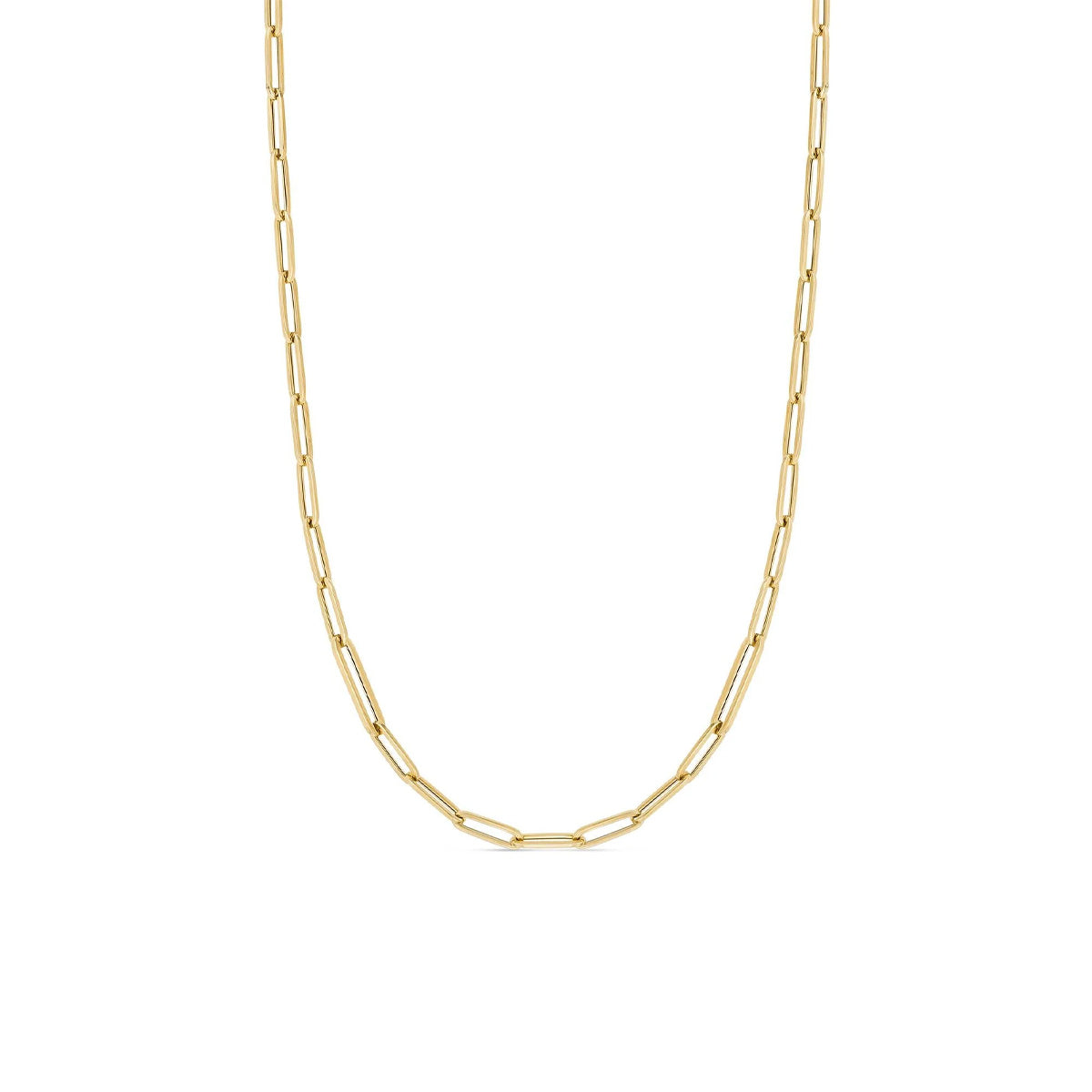 Roberto Coin Designer Gold Alternating Size Paperclip Link Chain Necklace