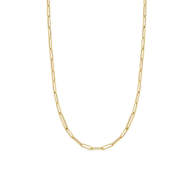 Roberto Coin Designer Gold Alternating Size Paperclip Link Chain Necklace