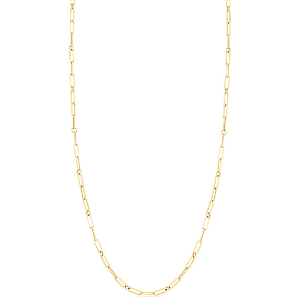 Roberto Coin Designer Gold Paperclip & Round Link Chain Necklace