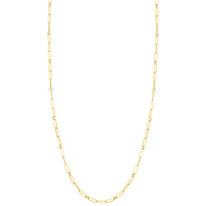 Roberto Coin Designer Gold Paperclip & Round Link Chain Necklace