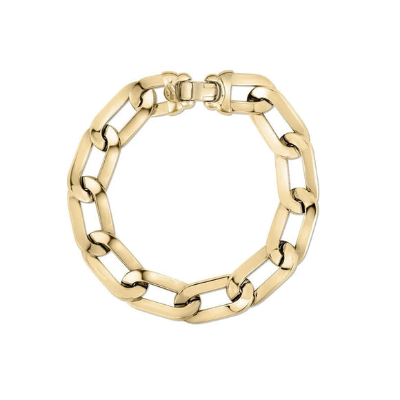 Roberto Coin Designer Gold Squared Edge Paperclip Link Bracelet