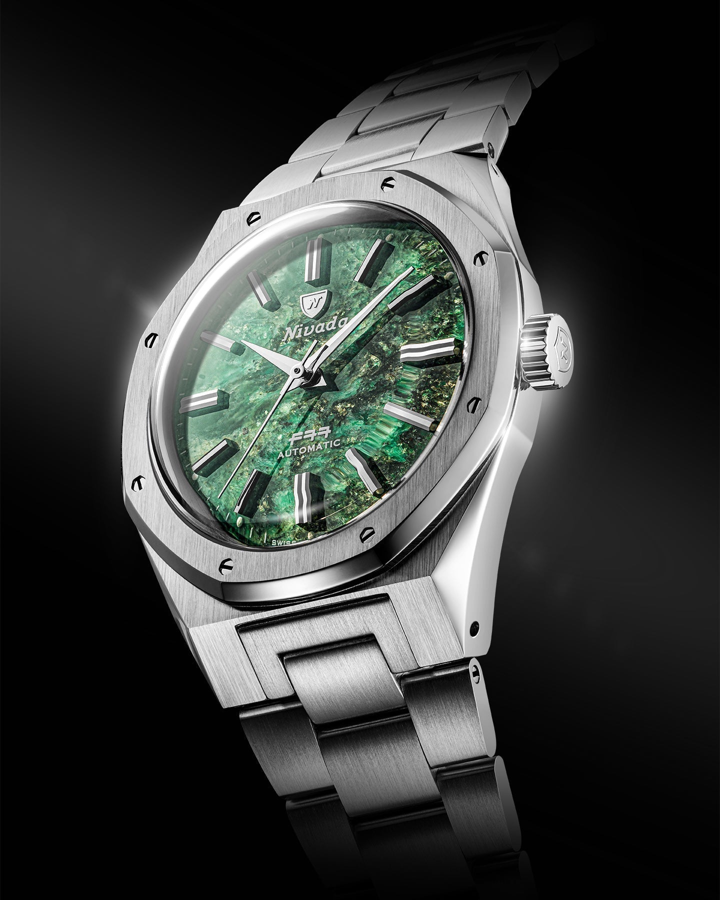 Nivada Grenchen F77 SST Green Aventurine MK2 38mm 68053A77