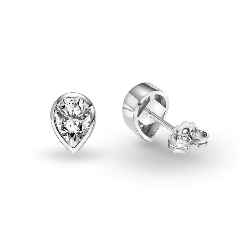 Love Earth Pear Classic Collection Diamond Stud Earrings