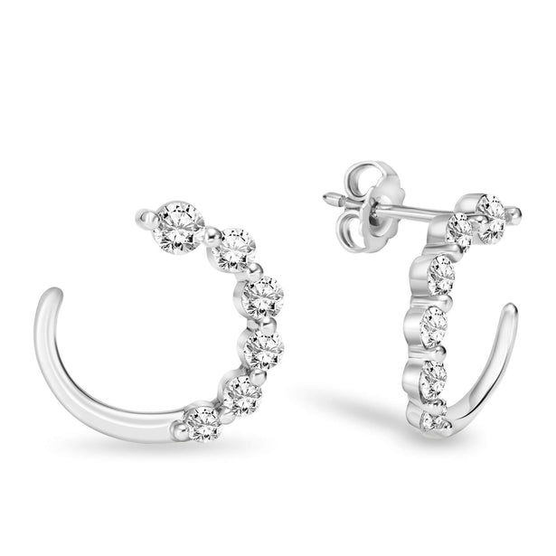 Love Earth Hoop Shooting Star Collection Diamond Earrings