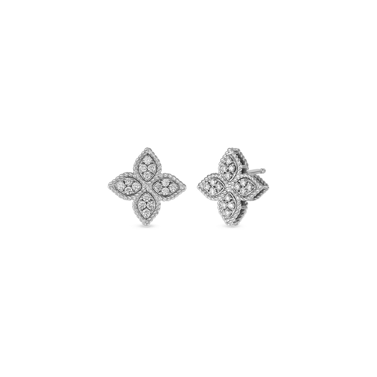 Roberto Coin Princess Flower Diamond Stud Earrings