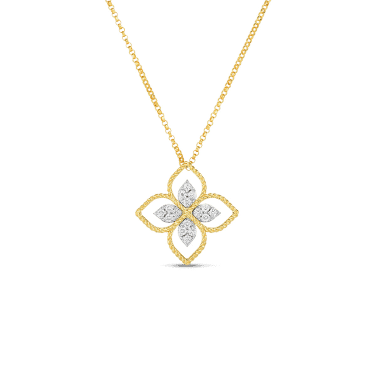 Roberto Coin Principessa Large Diamond Flower Necklace