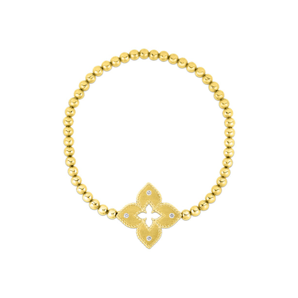 Roberto Coin Venetian Princess Flower Diamond Accent Stretch Bracelet