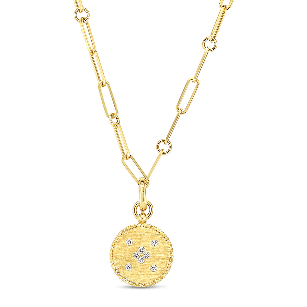 Roberto Coin Venetian Princess Satin Finish Small Medallion Necklace