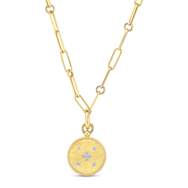 Roberto Coin Venetian Princess Satin Finish Small Medallion Necklace