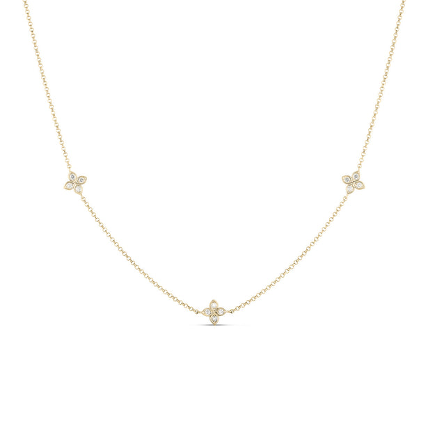 Roberto Coin Diamonds By The Inch 3 Station Flower Necklace